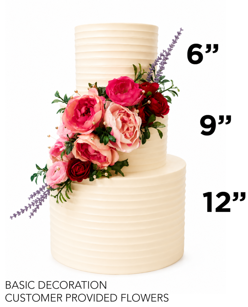 Three Tier Horozontal Groove Cake